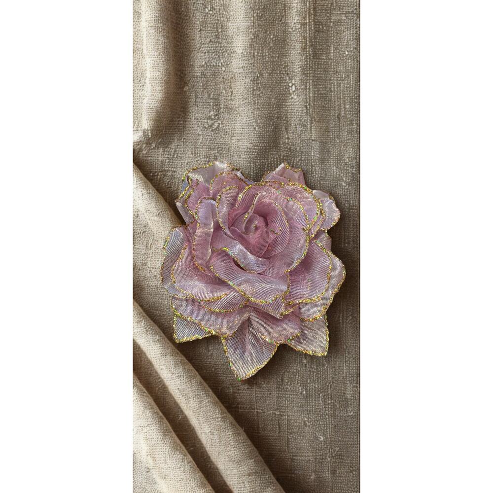 NWT Organza Rose Brooch/Hair Accessory